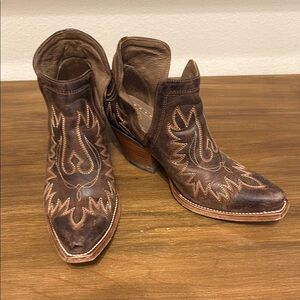 Brown Western Ankle Boots